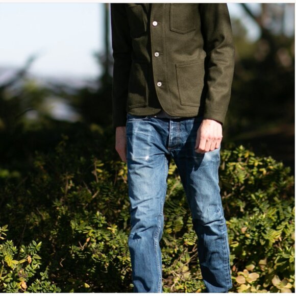 Gustin #9 Engineer Jacket Wool Work Coat Shirt - Big Wool Olive Green | XXL - Picture 3 of 14